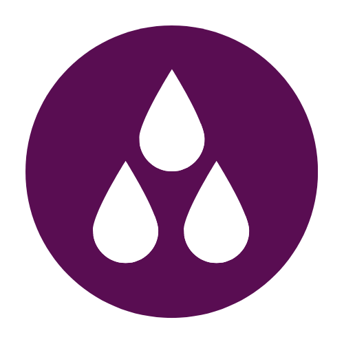 4 emojis de goutte de sang dont trois sont rouge, représentant une absorption abondante.