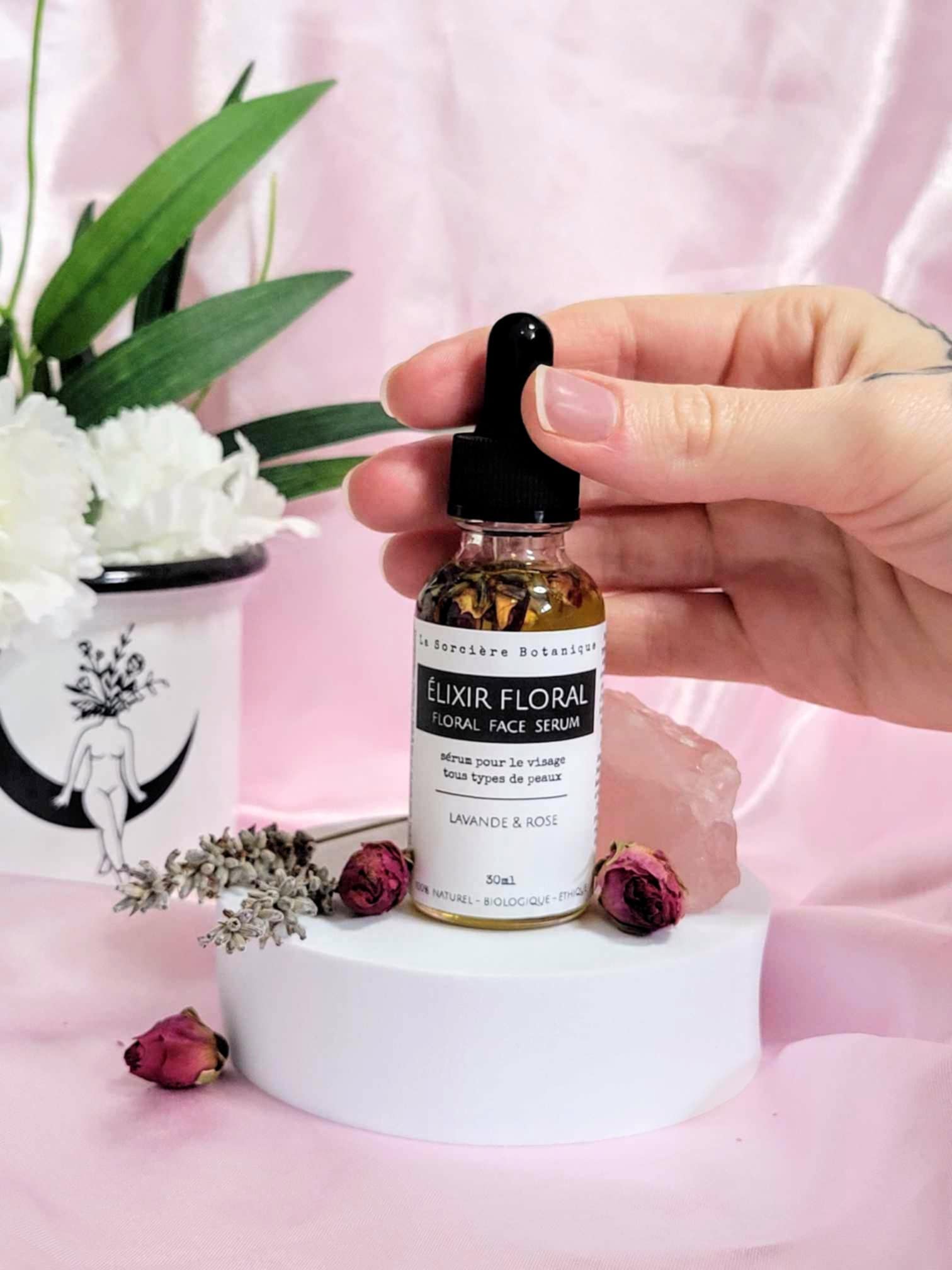 Élixir Floral- sérum nourrissant et hydratant Lavande et Rose