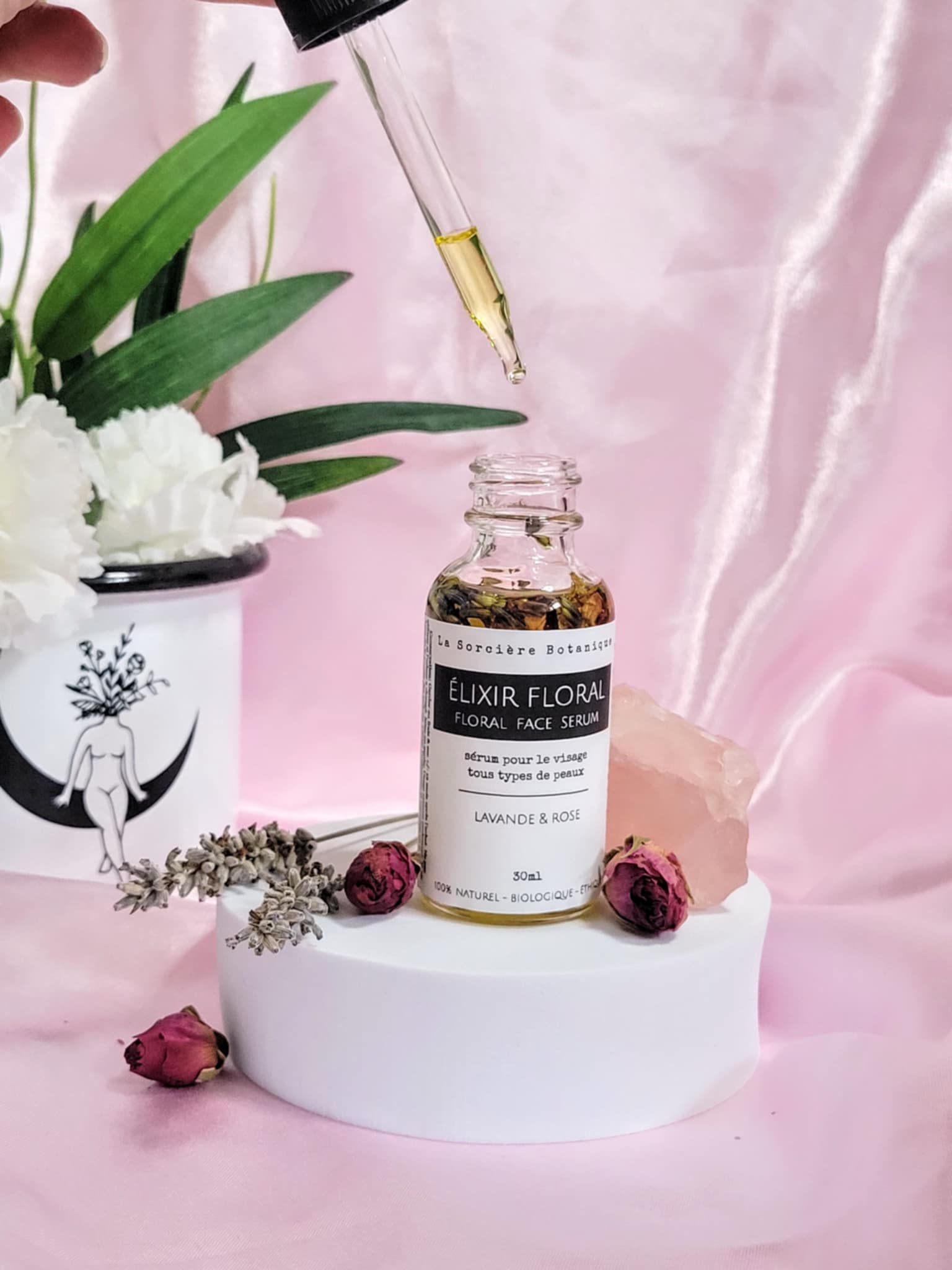 Élixir Floral- sérum nourrissant et hydratant Lavande et Rose