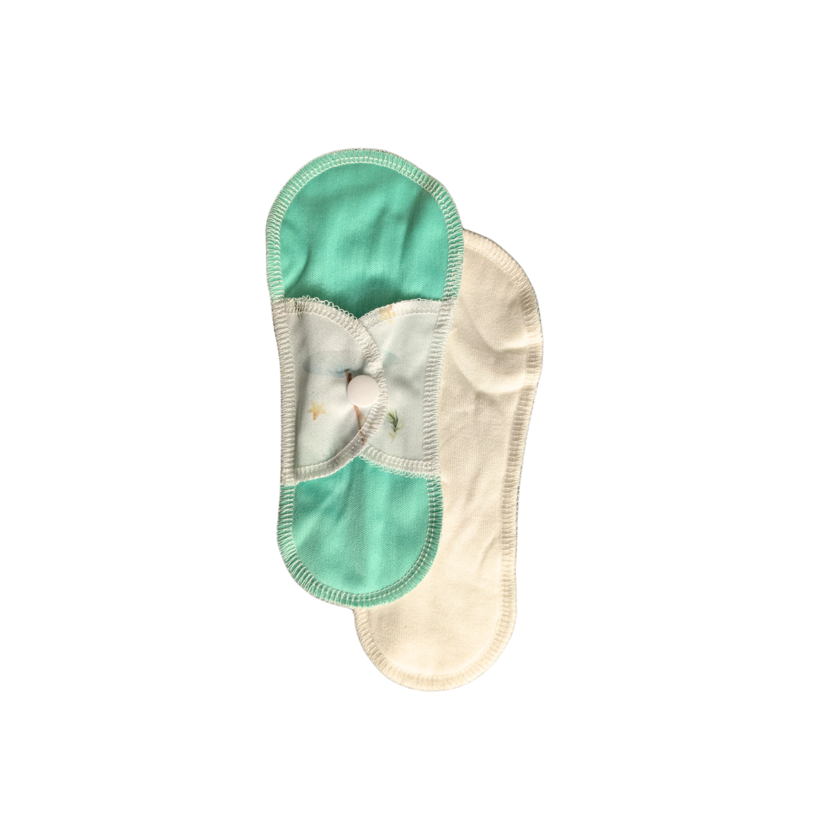 Omaiki petites serviettes hygiéniques lavables en coton bio étroites pour ado turquoise
