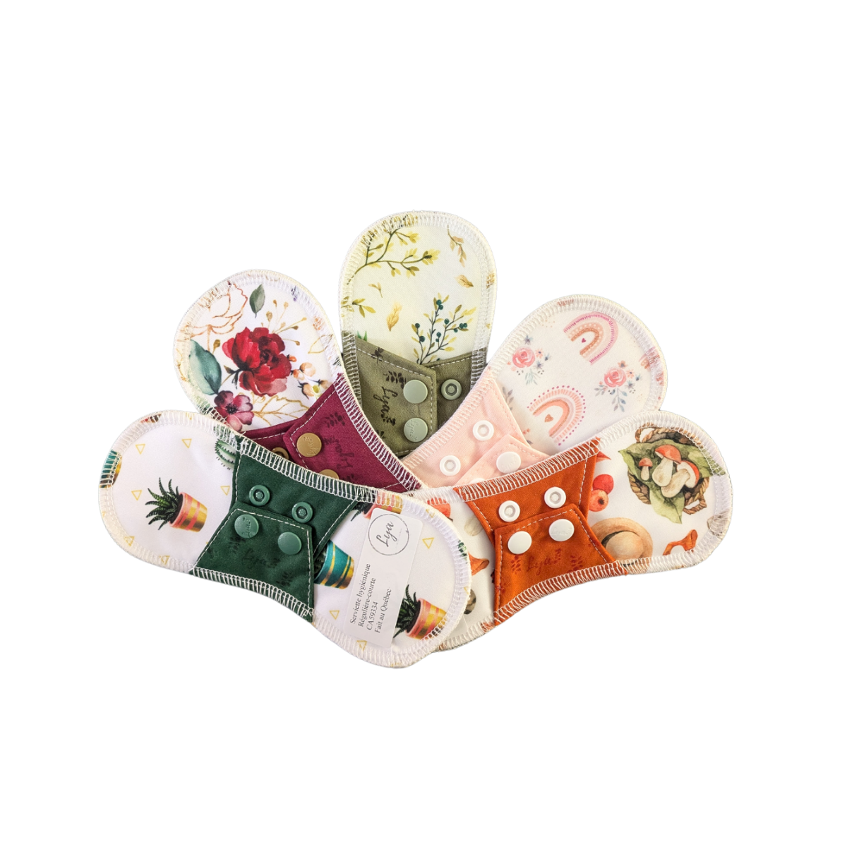 Serviette hygiénique lavable en AWJ effet au sec régulière-courte Lya couches lavables