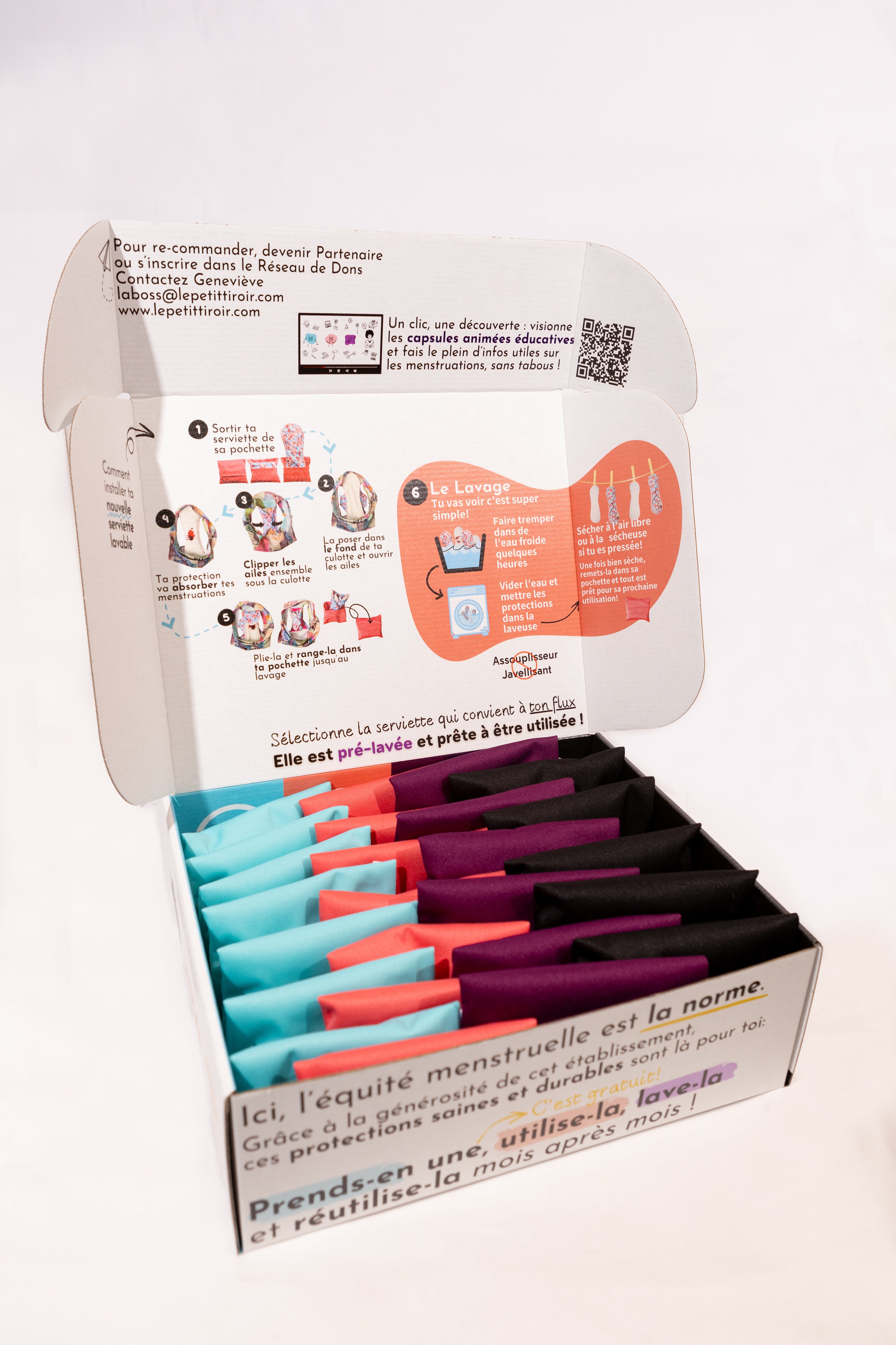 La boîte d'autocueillette de Petit tiroir | format Ado (12 duo-serviettes) et Régulier (25 serviettes)