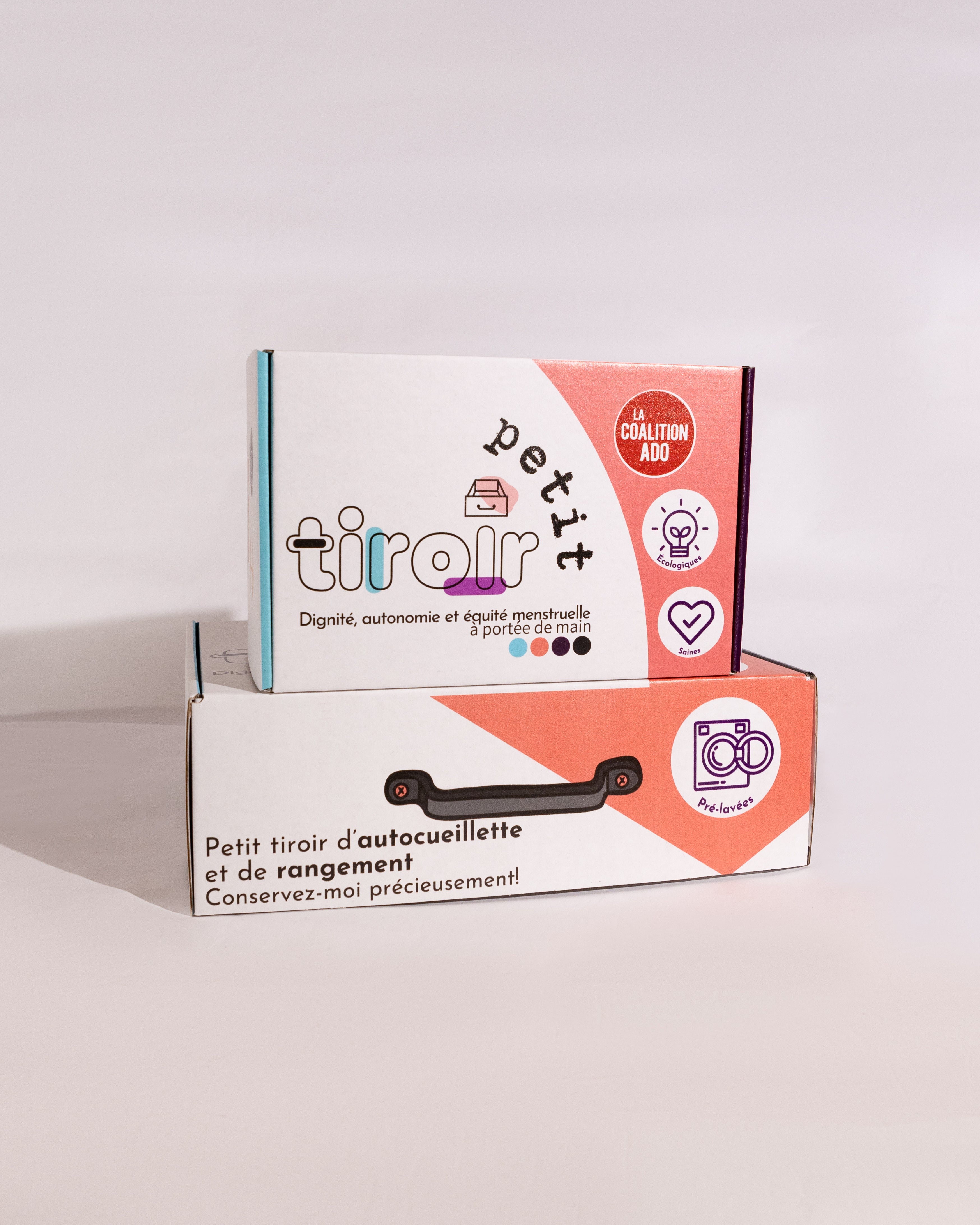 La boîte d'autocueillette de Petit tiroir | format Ado (12 duo-serviettes) et Régulier (25 serviettes)