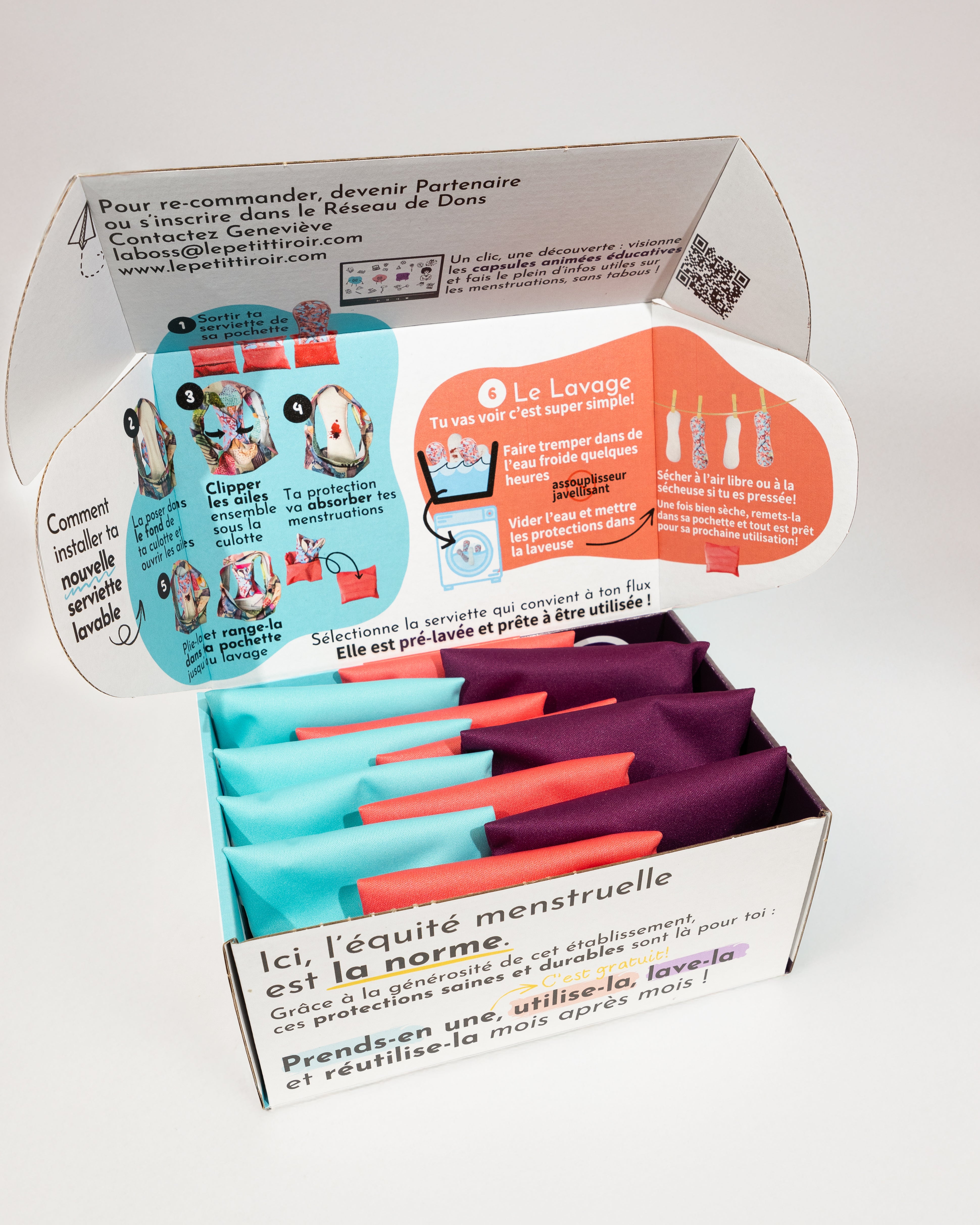 La boîte d'autocueillette de Petit tiroir | format Ado (12 duo-serviettes) et Régulier (25 serviettes)