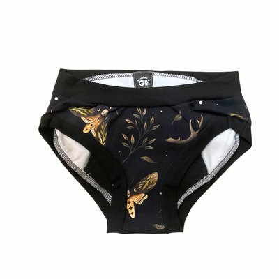 Culotte menstruelle de nuit confortable  en coton noir Les Créations Gabi