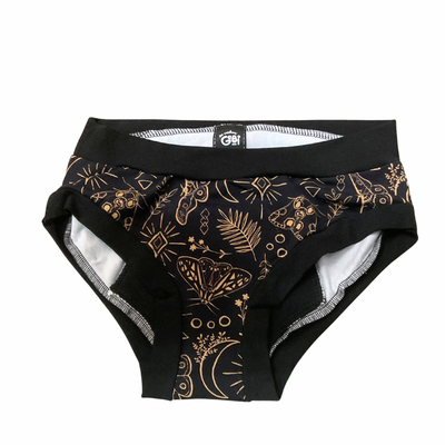 Culotte menstruelle de nuit en coton noir Les Créations Gabi Cycle lunaire
