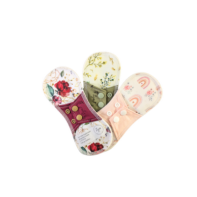 Serviette hygiénique lavable blanche en AWJ effet au sec régulière-courte Lya couches lavables 
