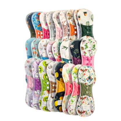 Serviette hygiénique lavable en AWJ effet au sec maxi tissu blanc 