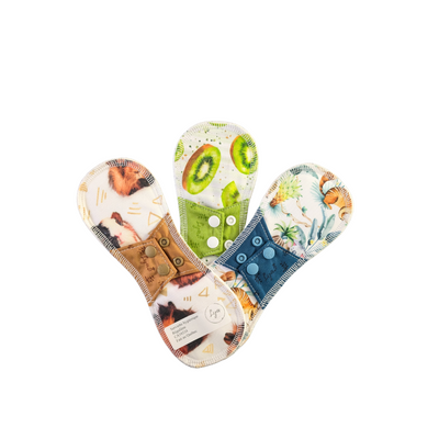 Serviette hygiénique lavable en AWJ effet au sec régulière Lya couches lavables blanches