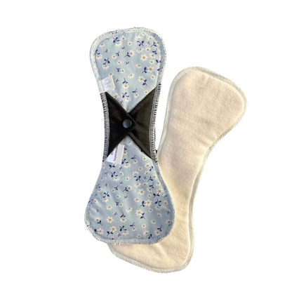 Serviette hygiénique lavable maxi longue coton non teint bio teint Marie fil 