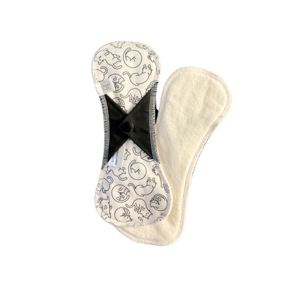 Serviette hygiénique maxi lavable longue coton naturel bio teint Marie fil 