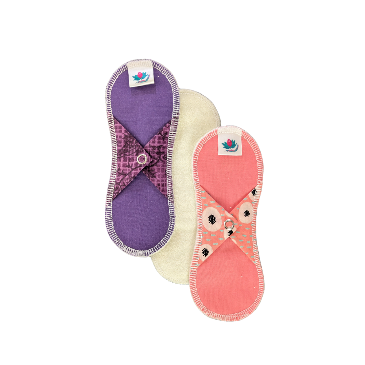Duo de petites serviettes hygiéniques courtes en coton bio
